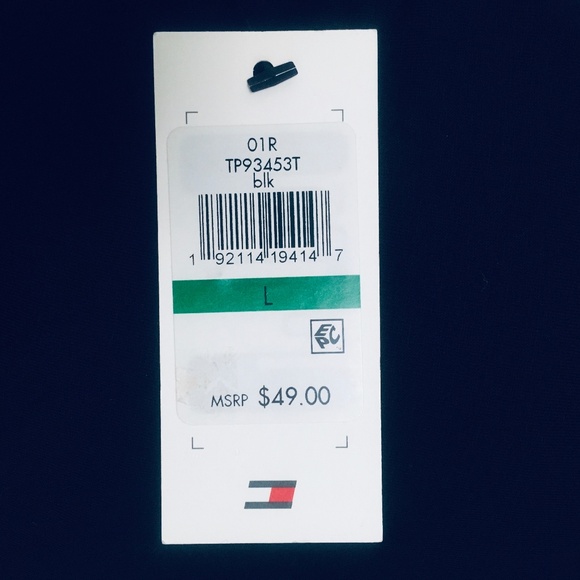 BLACK Tommy Hilfiger Sport Women's Long Raglan Sleeve Hooded Flag T-Shirt LARGE - Picture 4 of 4